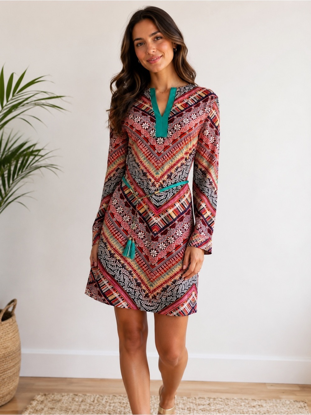 Antonio Melani Print Shift Dress Size 8